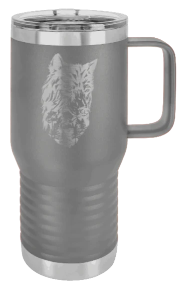 Wolf With Trees - 20oz Mug Laser Engraved - Image 4