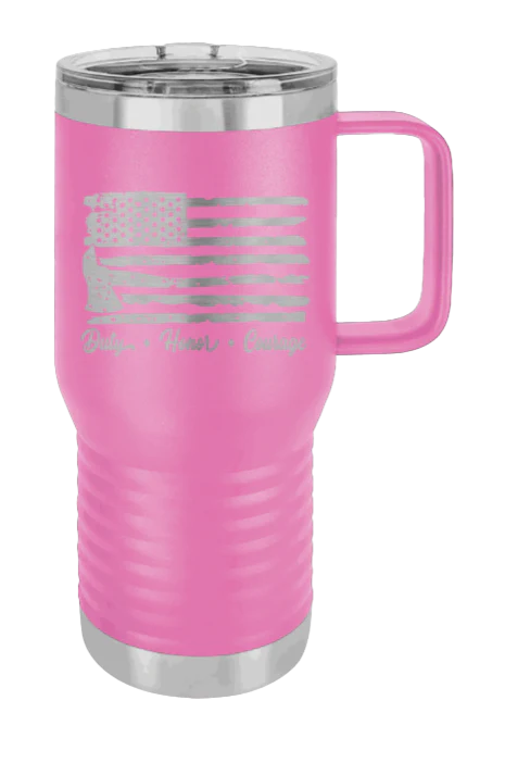 Firefighter Flag - 20oz Mug Laser Engraved - Image 11