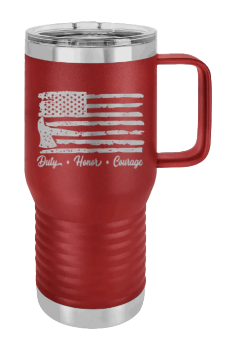 Firefighter Flag - 20oz Mug Laser Engraved - Image 7