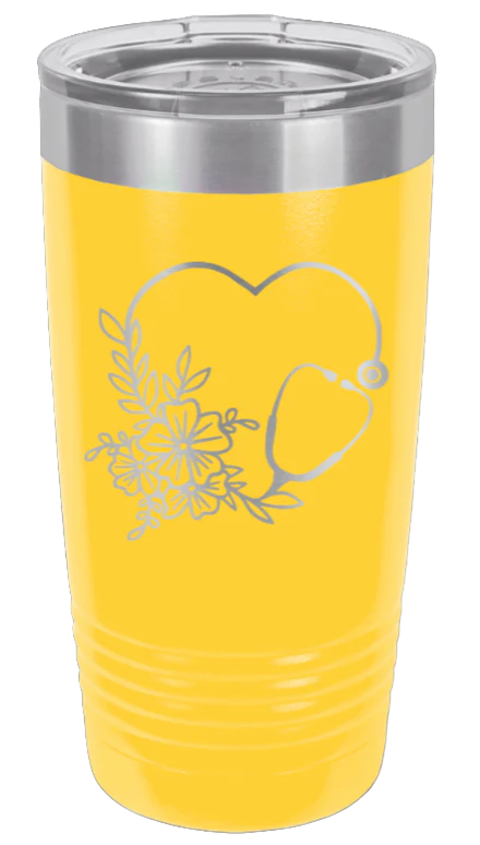Heart Flowers Stethoscope - 20oz Tumbler - Image 17
