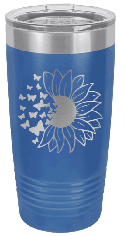 Butterfly Sunflower - 20oz Tumbler - Image 2
