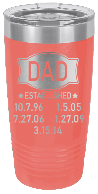 Dad Established  - 20oz Tumbler - Image 3