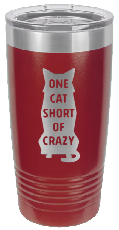 One Cat Short of Crazy - 20oz Tumbler - Image 8