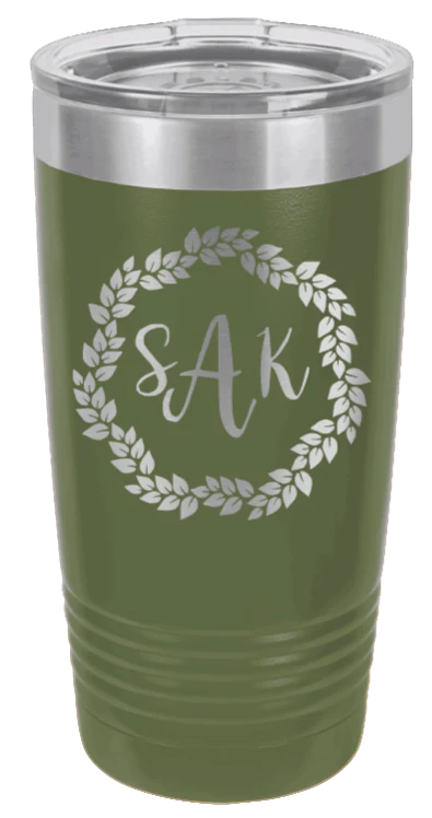 Leaf Monogram Wreath - 20oz Tumbler - Image 10