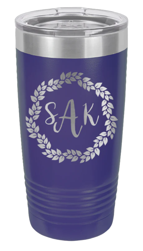 Leaf Monogram Wreath - 20oz Tumbler - Image 13