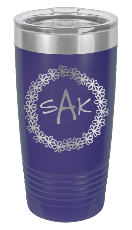 Daisy Monogram Wreath - 20oz Tumbler - Image 13