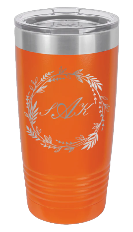 Laurel Monogram Wreath - 20oz Tumbler - Image 11