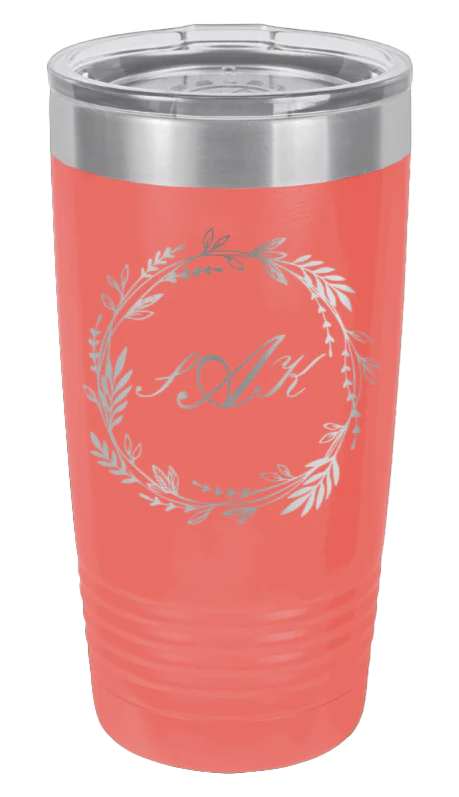 Laurel Monogram Wreath - 20oz Tumbler - Image 3