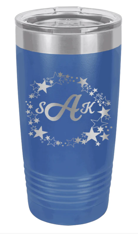 Stars Monogram Wreath - 20oz Tumbler - Image 2
