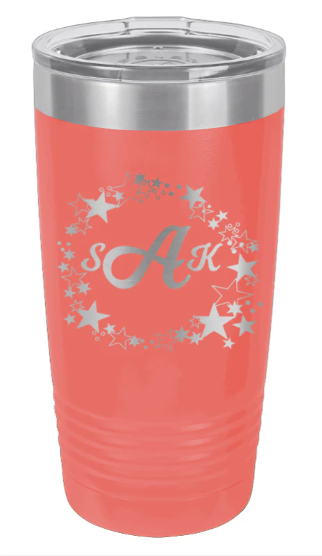 Stars Monogram Wreath - 20oz Tumbler - Image 3