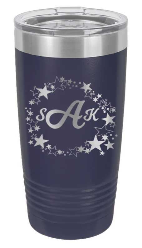 Stars Monogram Wreath - 20oz Tumbler - Image 9
