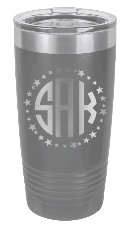 Star Monogram Wreath - 20oz Tumbler - Image 4
