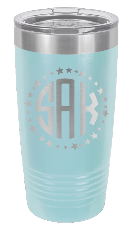 Star Monogram Wreath - 20oz Tumbler - Image 6