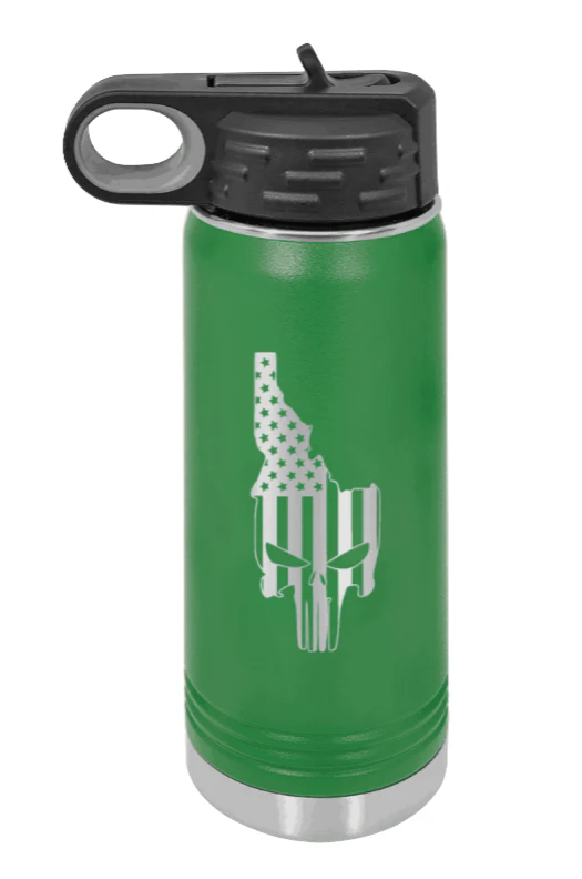 Idaho Punisher Flag - 20oz Water Bottle Laser Engraved - Image 4