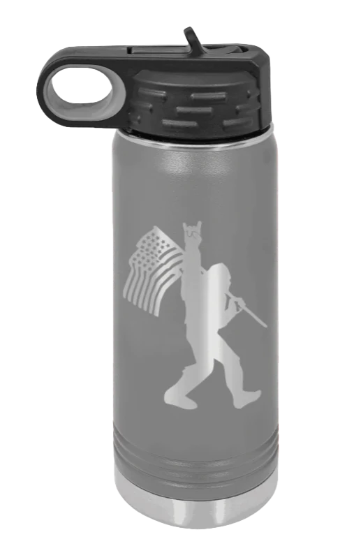 Squatch Flag - 20oz Water Bottle Laser Engraved - Image 4