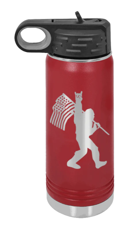 Squatch Flag - 20oz Water Bottle Laser Engraved - Image 8
