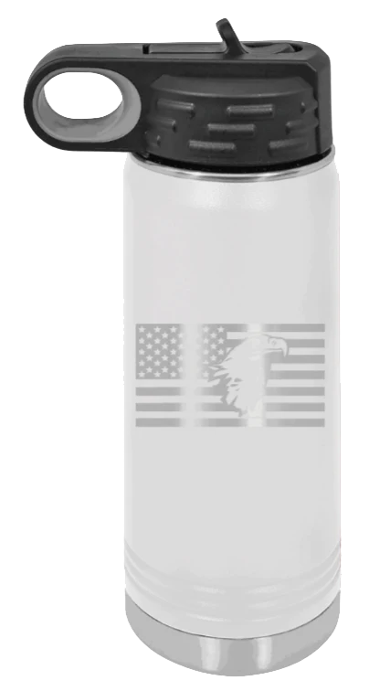 Eagle Flag - 20oz Water Bottle Laser Engraved - Image 16