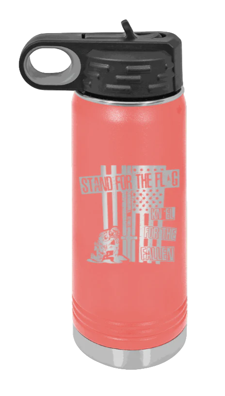 Stand For The Flag 2 - 20oz Water Bottle Laser Engraved - Image 2