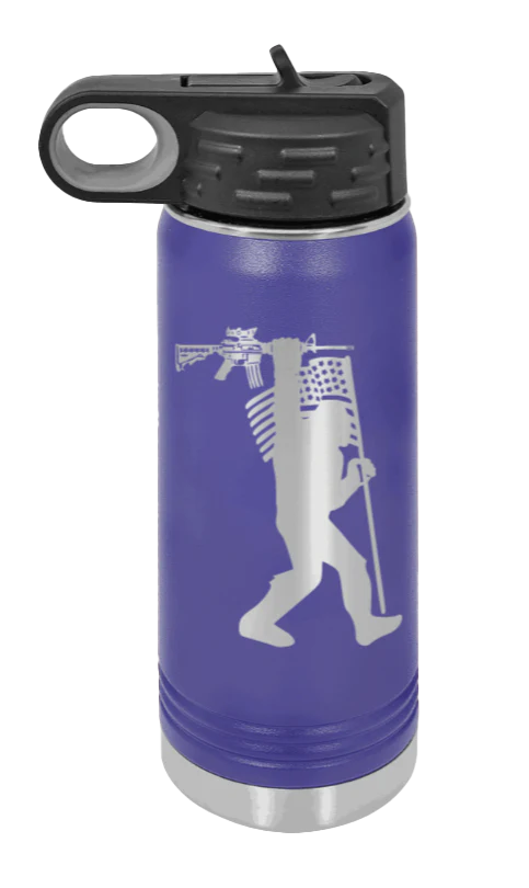 Squatch AR Flag - 20oz Water Bottle Laser Engraved - Image 12