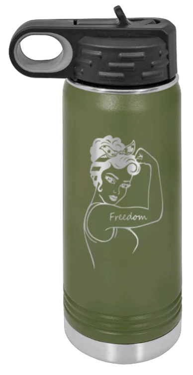 Freedom Girl - 20oz Water Bottle Laser Engraved - Image 10