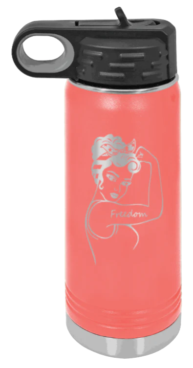 Freedom Girl - 20oz Water Bottle Laser Engraved - Image 3