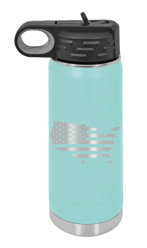 USA Flag - 20oz Water Bottle Laser Engraved - Image 14