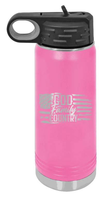 God Family Country - 20oz Water Bottle Laser Engraved - Image 12