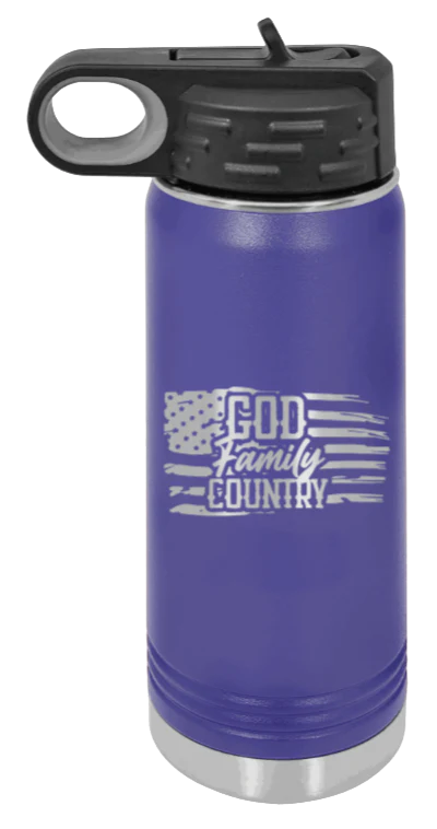 God Family Country - 20oz Water Bottle Laser Engraved - Image 13