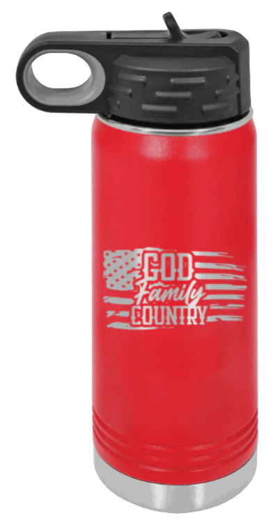 God Family Country - 20oz Water Bottle Laser Engraved - Image 14