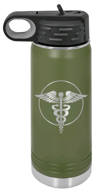 Caduceus - 20oz Water Bottle Laser Engraved - Image 10