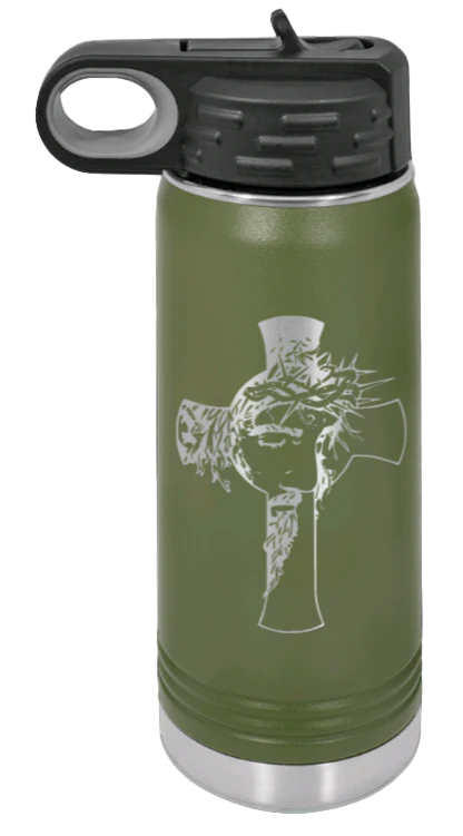 Jesus Cross - 20oz Water Bottle Laser Engraved - Image 10