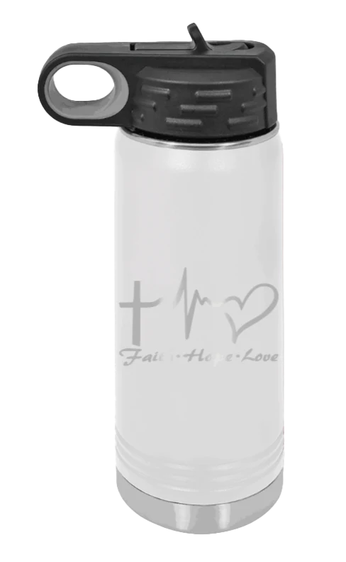 Faith Hope Love - 20oz Water Bottle Laser Engraved - Image 16