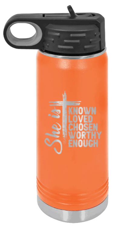 She Is - 20oz Water Bottle Laser Engraved - Image 11
