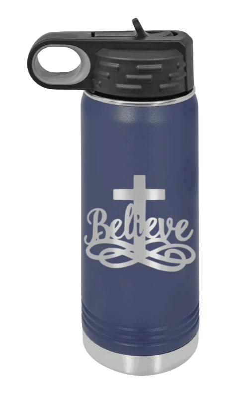 Believe - 20oz Water Bottle Laser Engraved - Image 9
