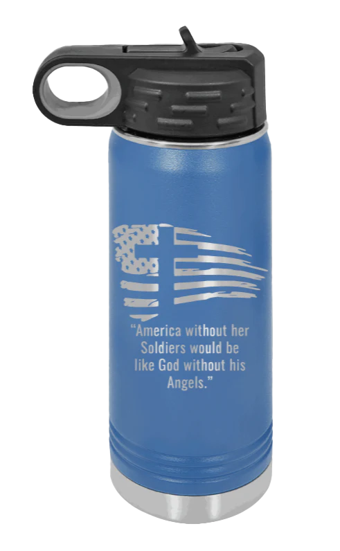 Soldiers and Angels - 20oz Water Bottle Laser Engraved - Image 2