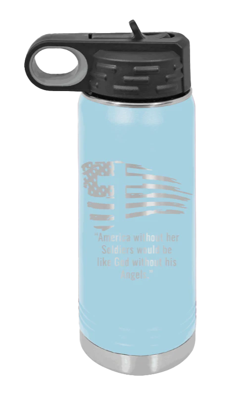 Soldiers and Angels - 20oz Water Bottle Laser Engraved - Image 6