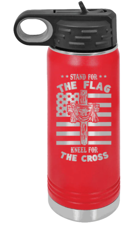 Cross Flag 3 - 20oz Water Bottle Laser Engraved - Image 14