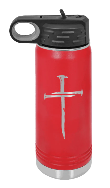 3 Nails Cross - 20oz Water Bottle Laser Engraved - Image 14