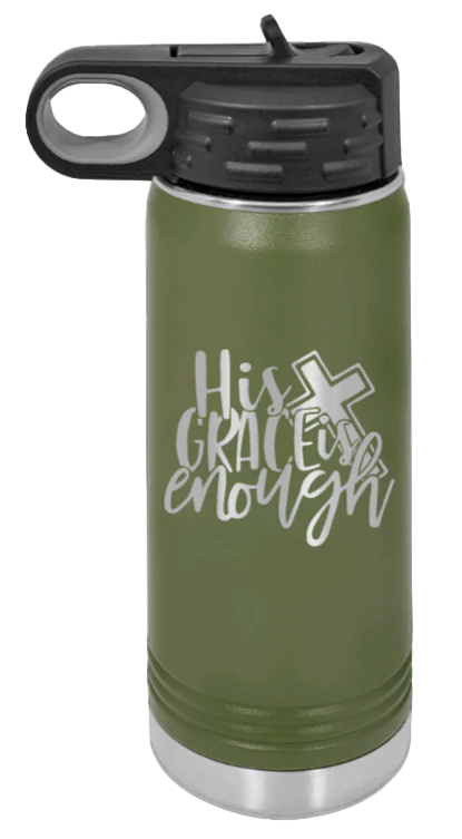 His Grace Is Enough - 20oz Water Bottle Laser Engraved - Image 10