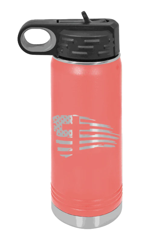 Cross Flag 2 - 20oz Water Bottle Laser Engraved - Image 3