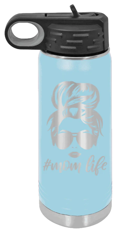 #MomLife - 20oz Water Bottle Laser Engraved - Image 6