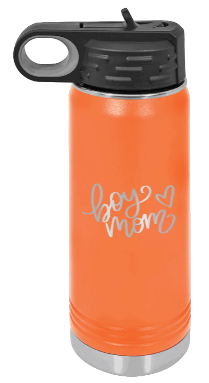 Boy Mom with Heart - 20oz Water Bottle Laser Engraved - Image 11