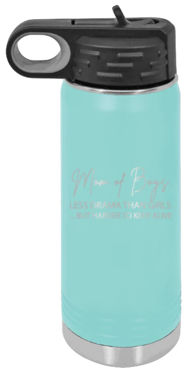 Mom of Boys - 20oz Water Bottle Laser Engraved - Image 15