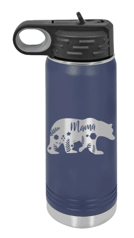 Mama Bear Floral - 20oz Water Bottle Laser Engraved - Image 8