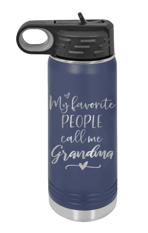 My Favorite People Call Me Grandma - 20oz Water Bottle Laser Engraved - Image 8