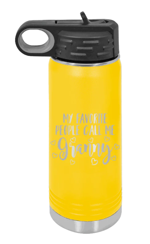 My Favorite People Call Me Granny - 20oz Water Bottle Laser Engraved - Image 16