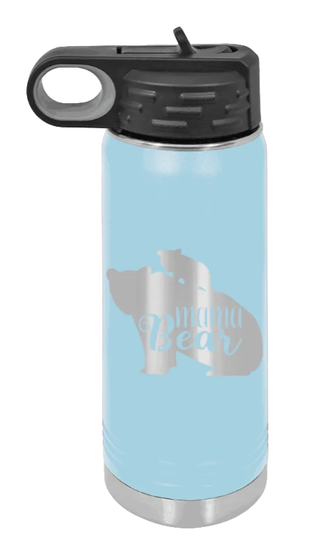 Mama Bear With Cub - 20oz Water Bottle Laser Engraved - Image 5