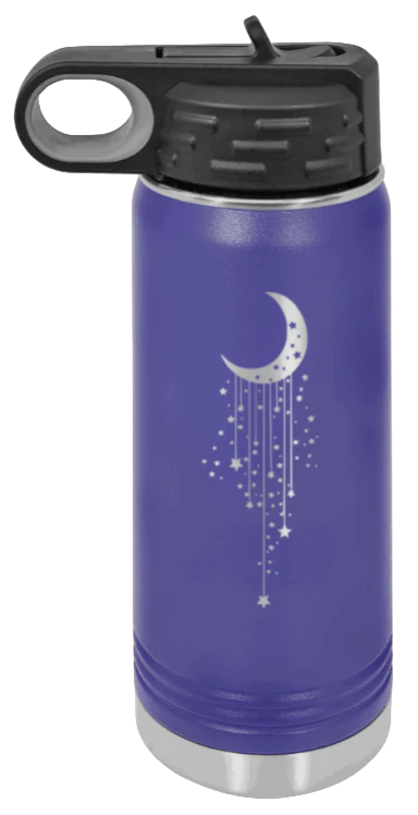 Moon & Stars - 20oz Water Bottle Laser Engraved - Image 13