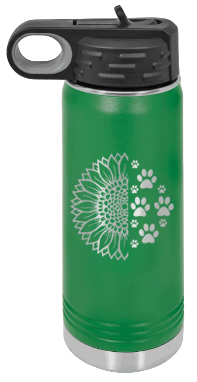 Sunflower Paws - 20oz Water Bottle Laser Engraved - Image 5