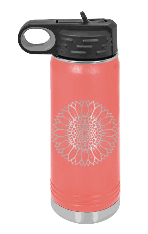 Sunflower - 20oz Water Bottle Laser Engraved - Image 3